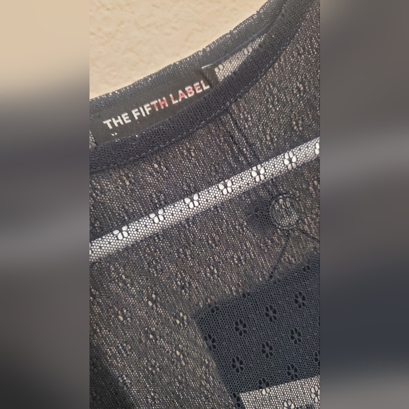 The Fifth Label Dark Blue Navy Elegant Trsnparency Black Ruffle Dress - Picture 5 of 7